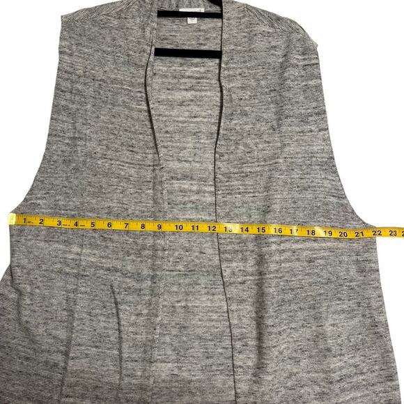Jjill Purejill Open Front Vest Cardigan Heather Gray Size Large Linen Blend Knit - Picture 8 of 9